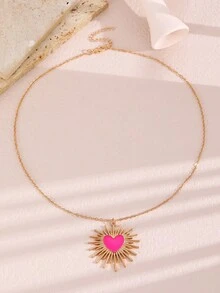 1 件新款时尚多彩大号荆棘爱心吊坠项链适合女性日常佩戴、休闲百搭粗款珠宝 - 34030098 - 查看 9