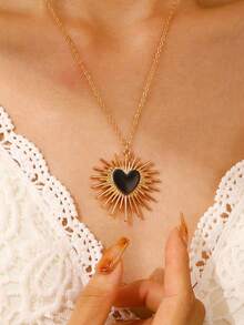 1 件新款时尚多彩大号荆棘爱心吊坠项链适合女性日常佩戴、休闲百搭粗款珠宝 - 34030098 - 查看 6