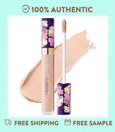  Tarte Full Coverage Concealer – Waterproof, Crease-Proof – Brightens Dark Circles & Covers Blemishes – 10N Fair, Vegan Formula – For Oily, Dry & Sensitive Skin