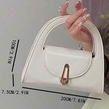 Ví cầm tay màu trắng sang trọng có khóa vàng cho tiệc tối của phụ nữ - trắng - Xem 4