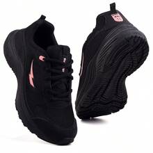 Launch Kit: Lightweight Women's Sneakers + Short Socks + Digital Watch - 黑色/玫瑰色/黑色 - 查看 4