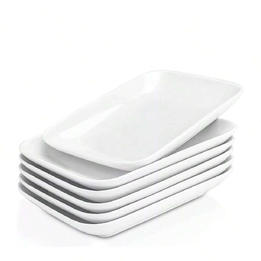 Kit 6 Units Rectangular Melamine Tray 28x18.5cm - 白色 - 查看 1