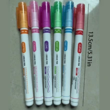 Bộ 6 bút dạ quang cong đa năng, thân PE nhẹ, thuận cả hai tay, hình tròn có nắp tháo rời, nhiều họa tiết cong thích hợp để ghi chú và tô màu - Nhiều màu - Xem 4