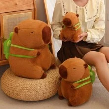 1 件水豚毛绒玩偶，带可拆卸海龟背包，柔软抱枕睡娃娃，适合男孩和女孩的可爱生日礼物，家居装饰水豚，水豚毛绒，水豚，毛绒，水豚>毛绒，枕头>毛绒，动物，毛绒枕头，泰迪熊，水豚水豚毛绒，毛绒，水豚毛绒 - 棕色 - 查看 2