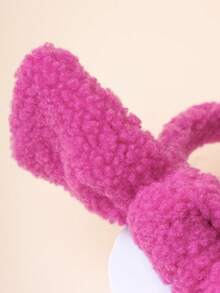 1 件女士羊毛蝴蝶结头带，可爱顶结发箍，秋冬 - 彩色 - 查看 4