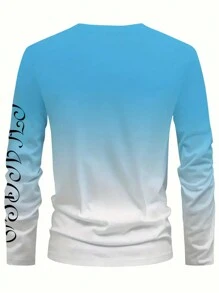 Maglietta casual a maniche lunghe con girocollo e stampa "alla modaago 23", in tessuto maglia 100% poliestere, leggermente elasticizzato, vestibilità regular, ideale per primavera/autunno - Maglietta ispirata allo stile sportivo alla moda