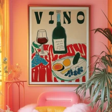 1 tấm áp phích nghệ thuật treo tường nhà bếp - Trang trí nghệ thuật cổ điển theo phong cách Bohemian, họa tiết trơn, chủ đề mùa thu và mùa xuân, sử dụng trong nhà, định hướng chân dung, không khung, chất liệu sơn dầu trên vải, thích hợp cho lớp học, nhà bếp, phòng tắm, phòng khách, phòng ngủ - Bản in nghệ thuật màu đỏ không khung - Nhiều màu - Xem 7