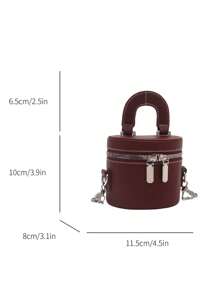 Wholesale Fashion Women 2025 New Arrival High-End Burgundy Makeup Bag Case Mini Shoulder Crossbody Bag, Fashionable Burgundy Bag , Red Bag , Burgundy Bag - Burgundy - View 8