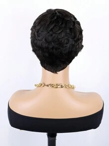 精灵短发假发 女士短卷发假发 女士卷发非洲式假发 真人发假发 - 自然色&黑色系 - 查看 4
