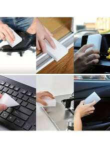 15 件装多功能家用清洁海绵，用于洗碗、清洁鞋子和汽车的魔术海绵垫，纳米海绵块，10 件 - 白色 - 查看 4