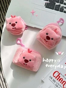 1 件水豚毛绒零钱包，可爱动物钥匙扣多功能卡/身份证夹，便携式配件 - 多色 - 查看 3