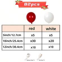 82/118 件圣诞气球花环拱门套件，含红白气球、红星铝箔气球，用于室内外派对装饰、圣诞装饰 - 彩色 - 查看 9