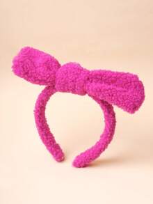 1 件女士羊毛蝴蝶结头带，可爱顶结发箍，秋冬 - 彩色 - 查看 1