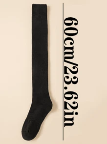 1 双女士过膝袜，加厚毛绒保暖长筒袜，适合秋冬季 - 彩色 - 查看 4