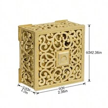 1pc European-Style Electroplated Gold/Silver Plastic Hollow Floral Pattern Wedding/Party Favor Box, Gift Box - Gift Box (1 Piece) - View 16