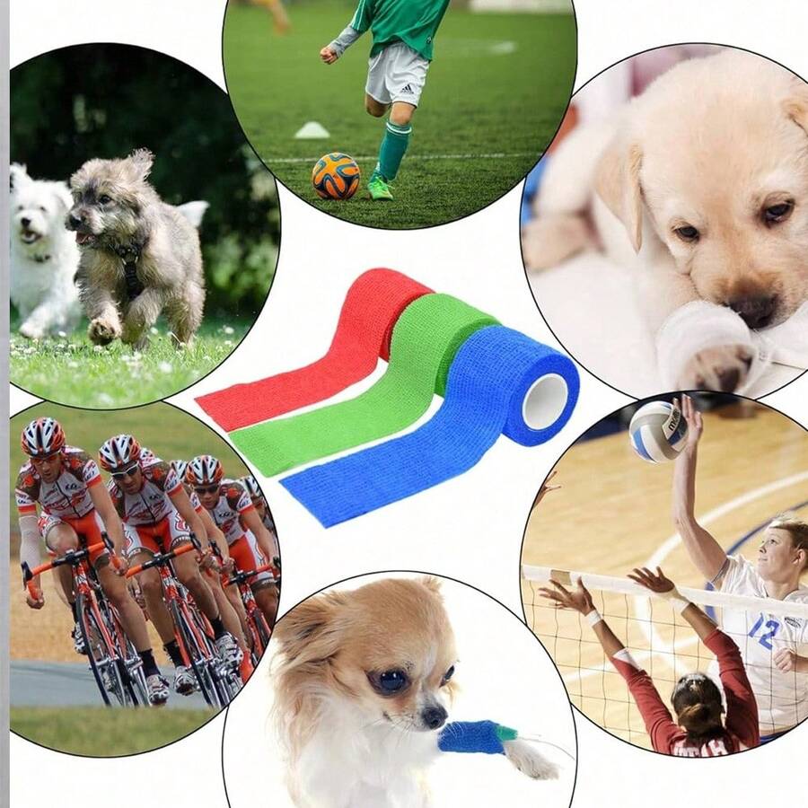 6/12/24 Rolls Self Adhesive Bandage Wrap,2" X 5 Yards Pet Wrap, Non