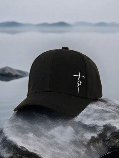 1 件男士祝福棒球帽，户外休闲风格四季弧形帽檐高尔夫帽，硬顶时尚高尔夫帽，可调节尺寸，适合日常搭配，节日礼物