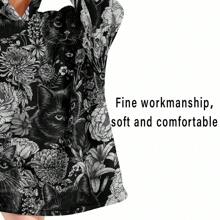 Áo hoodie mặc được cho nam nữ - Áo nỉ nỉ cỡ lớn - Có túi lớn và tay áo - Chăn ấm áp làm quà tặng sinh nhật cho người lớn Mèo - Nhiều màu - Xem 8