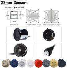 Car LED Parking Sensor Kit 4 Sensors 22mm Backlight Display Reverse Backup Radar Monitor System 12V 8 Colors - one-size - View 3