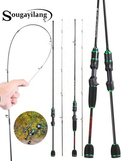 SOUGAYILANG 1,68M-1,8M 2-sektioners grundläggande ultralätt och bärbart fiskespö glasfiber UL-kraft hög känslighet superelasticitet begränsad betevikt fiske för stim av mindre fiskar