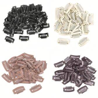 30pcs Wig Clips With Rubber Pad, Comfortable Wig Clips, Suitable For Sewing Onto Wigs, Fixing Wig Combs, Wig Hair Clips, Suitable For Women Small Size Wig Clips, Clips For Wigs And Accessories, 9 Teeth Comfortable Wig Clips, Suitable For Sewing Onto Wigs, Fixing Wig Combs, Wig Hair Clips, Suitable For Women Small Size Wig Clips, Clips For Wigs And Accessories, For DIY Wig Clip Hair Extensions