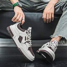 新款厚底男士休闲运动鞋，经典百搭设计，柔软舒适衬里，防水系带，防滑耐用厚底，适合户外和休闲运动 - 棕色 - 查看 7