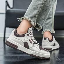 新款厚底男士休闲运动鞋，经典百搭设计，柔软舒适衬里，防水系带，防滑耐用厚底，适合户外和休闲运动 - 棕色 - 查看 8