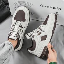 新款厚底男士休闲运动鞋，经典百搭设计，柔软舒适衬里，防水系带，防滑耐用厚底，适合户外和休闲运动 - 棕色 - 查看 6