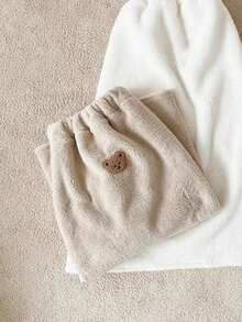 1 件儿童连帽斗篷、防风毯、婴儿推车罩斗篷、婴儿背带外套，适合秋冬季 - 卡其色 - 查看 5