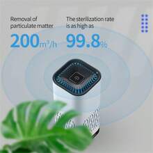 1 件车载空气净化器，空气清新剂去除异味，甲醛净化器，USB 供电，多色氛围灯，小巧大净化，多种颜色可选，自动除臭，杀菌，适用于大多数车型 - 白色 - 查看 5