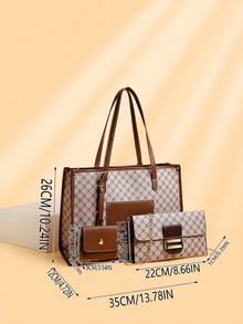 Bộ 3 túi tote đi làm, sức chứa lớn - Xám - Xem 2