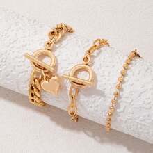 3 件套金色粗链手链 - 3條手鍊 - 查看 2