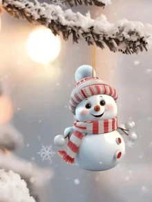 1 件/5 件可爱圣诞雪人挂饰，适用于圣诞节、新年、圣诞树装饰、生日、婚礼、庆祝活动、亚克力 - 彩色 - 查看 9