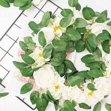 Floroom 人造绿叶散装丝绸绿叶假玫瑰花叶适用于 DIY 婚礼花束新娘送礼会中心装饰家居装饰品 - 彩色 - 查看 1