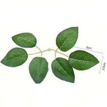 Floroom 人造绿叶散装丝绸绿叶假玫瑰花叶适用于 DIY 婚礼花束新娘送礼会中心装饰家居装饰品 - 彩色 - 查看 2