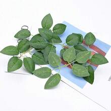 Floroom 人造绿叶散装丝绸绿叶假玫瑰花叶适用于 DIY 婚礼花束新娘送礼会中心装饰家居装饰品 - 彩色 - 查看 5