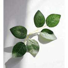 Floroom 人造绿叶散装丝绸绿叶假玫瑰花叶适用于 DIY 婚礼花束新娘送礼会中心装饰家居装饰品 - 彩色 - 查看 7