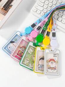 Dual-Sed Transparent Expandable Retractable With Zipper Case Suitable For Work Card Bank Card Bus Card Employee Name Badge Christmas Gift Thanksgiving Card Holder Wallet Business Card Holder Credit Card Holder Teacher Lanyard With Id Holder Card Holder Women For Women For Men Card Wallet - White - View 3