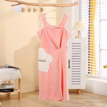 CAIROCK Wearable Bath Skirt, Enlarged Bathrobe, Thickened Bath Towel, Pure Cotton Soft Absorbent Coral Velvet, Household Adult Wrap - Pink - View 12