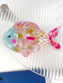 1 kẹp tóc Acrylic hình cá xanh và vàng dễ thương đa năng, kẹp tóc kết hợp động vật đại dương, phụ kiện kẹp tóc thời trang dành cho phụ nữ - Nhiều màu - Xem 4