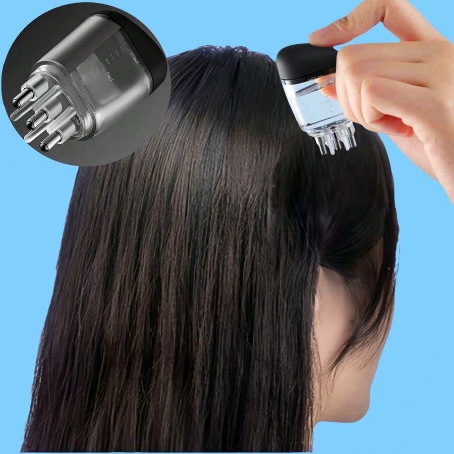 1 个透明油梳，多功能头皮按摩器，适用于精华液、滋养液、护发素、精油等。准确地将液体或油输送到发根。 - 彩色 - 查看 1