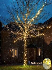 1pc Solar Outdoor Lights, Copper Wire 8 Modes Solar Fairy Tale Lights Garden Yard Tree Christmas Party Wedding