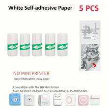 57x25mm Mini Printer Paper Refill Roll Thermal Paper Printable Sticker Paper For Pocket Wireless Printer For Study Notes Work Photos - Multicolor - View 12