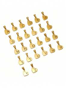 MECYLIFE 1 chiếc vòng cổ xích rắn tròn bằng thép không gỉ thời trang có mặt dây chuyền đính đá hình trái tim 26 chữ cái, thiết kế tối giản dành cho phụ nữ - Vàng - Xem 6