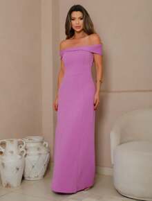 Bridesmaid Party Dress For Guests Without Shine 09 In Crepe Mermaid Olive Lilac Terracotta Mint Emerald Serenity Rose Marsala Black Fuchsia And More Colors - 紫丁香色 - 查看 1