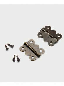 100 Cerniere mini con 400 viti M2x8 di colore bronzo antico, cerniere in ferro vintage per scatole di gioielli in legno a forma di farfalla, dimensione 24x21mm