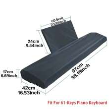 钢琴键盘防尘罩，钢琴罩防水拉伸防刮电子钢琴键盘保护器适用于数码电子钢琴，全覆盖拉伸锁音乐键盘保护器（88 键和 61 键黑色）-独特名称首字母含义风格 - 黑色88鍵-圖案 2 - 查看 3