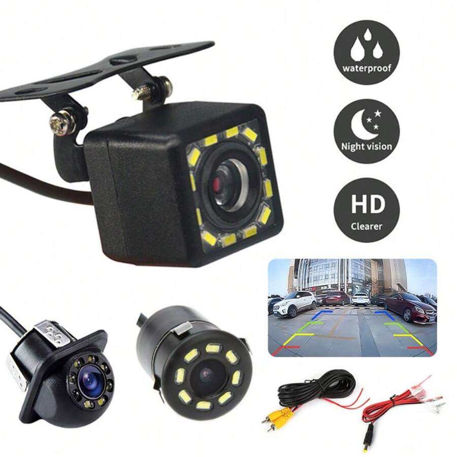 倒车摄像头 后视汽车夜视 8 LED 汽车倒车自动停车监视器 CCD 防水高清视频