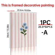 1 件腮红条纹极简花卉艺术印刷品、墙壁艺术、时尚装饰、抽象复古绘画、英式花园、花卉、小屋、帆布墙壁海报、墙壁海报墙壁艺术装饰壁画、家居装饰、海报艺术、卧室客厅走廊装饰 - 彩色 - 查看 13