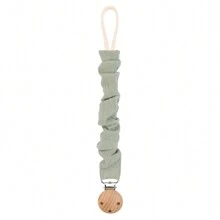 1pc Baby Infant Crinkly Fabric Stylish Print Pacifier Clip And Wooden 3-Slot Pacifier Holder, For Daily Use - Multicolor - View 16